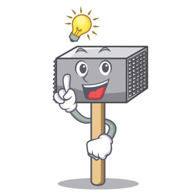 Maskot izole bir fikir et çekiç gereçler var