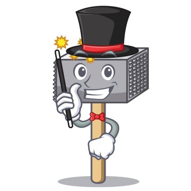 Sihirbaz et çekiç kap maskotu izole