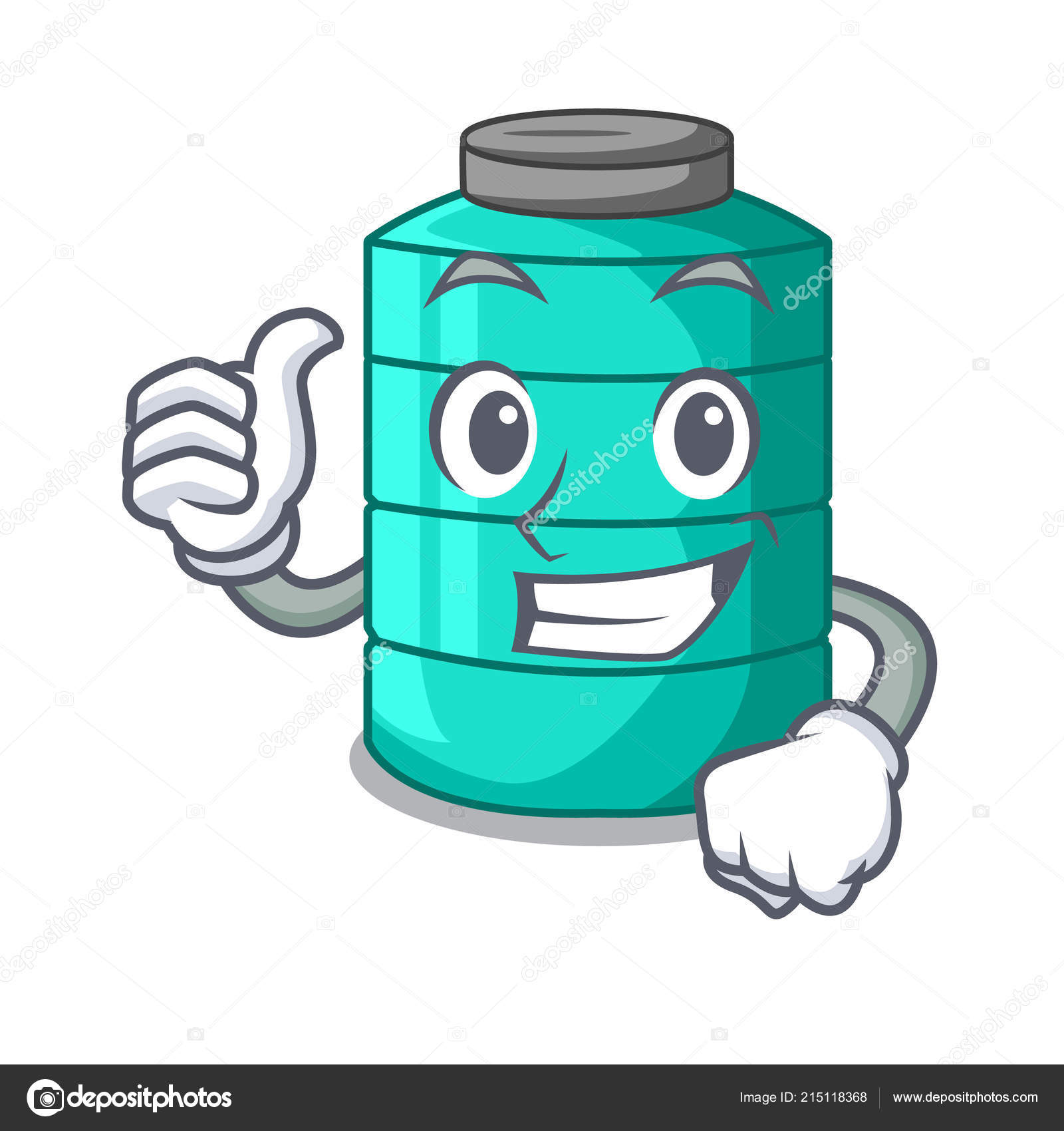 Thumbs up plastic cartoon water tank in the outdoors Stock Vector Image by  ©kongvector #215118368