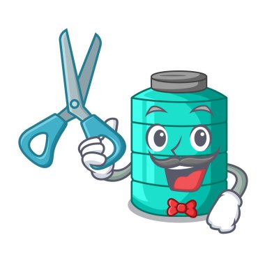 Kuaför karikatür büyük sanayi su tank konteyner