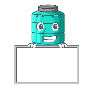 Yönetim Kurulu karikatür büyük sanayi su tank konteyner ile sırıtarak