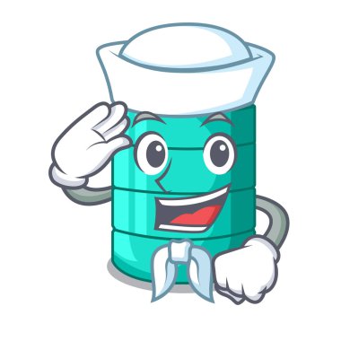 Denizci karikatür büyük sanayi su tank konteyner