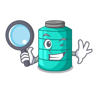 Dedektif plastik karikatür su tankının içinde belgili tanımlık açık havada