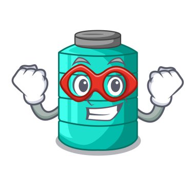 Süper kahraman plastik çizgi film su tankının içinde belgili tanımlık açık havada