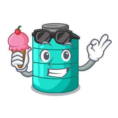 Açık havada dondurma plastik çizgi film su haznesi