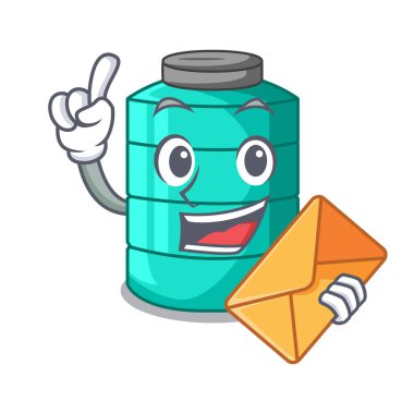 Açık zarf plastik çizgi film su haznesi