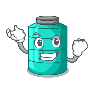 Başarılı plastik karikatür su tankının içinde açık