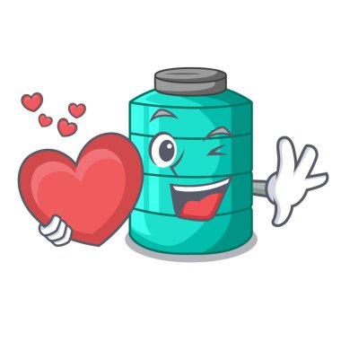 Kule üzerinde kalp karikatür su haznesi