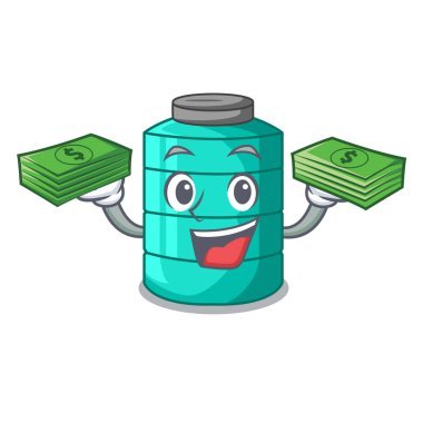 Kule üzerinde para çizgi film su haznesi