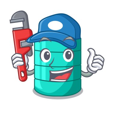 Tesisatçı çizgi film su deposu için tarım