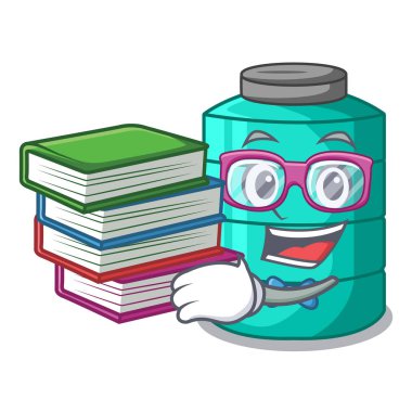 Öğrenci kitap çizgi film su deposu için tarım ile