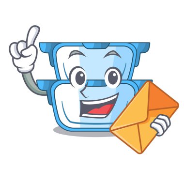 Çift Kazan karakterle dumanı tüten yemek için zarf