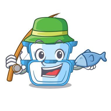 Yemek pişirmek için balıkçılık çizgi film çift kazan