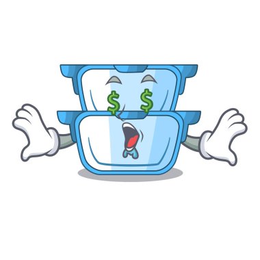 Pasta buharlama için para göz çizgi film çift kazan