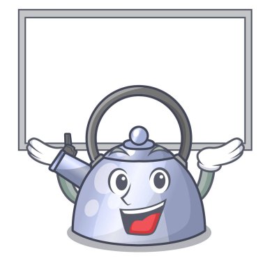 Ocak için Kettle ıslık kurulu karikatür kadar