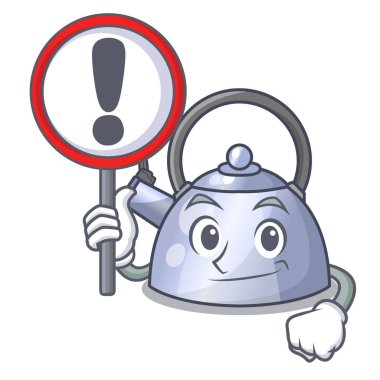 Ocak için Kettle ıslık işareti karikatür ile