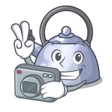 Su ısıtıcısı karikatür soba üst ıslık fotoğrafçı