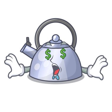 Maskot izole para göz Paslanmaz ıslık çaydanlık