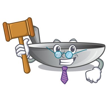Yargıç kızartma tavası wok maskotu izole