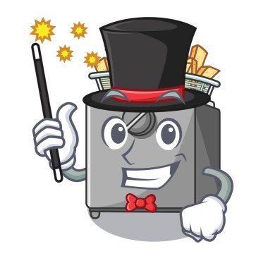 Sihirbaz fritöz makinesi maskot izole