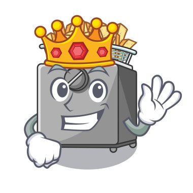 Maskot izole kral fritöz Makinası