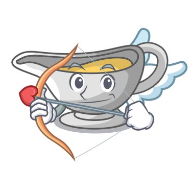 Aşk tanrısı bir karakter çanağı dökülen sosu tekne