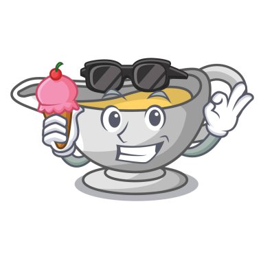 Dondurma sosu tekne çizgi film ile lezzetli peynir ile