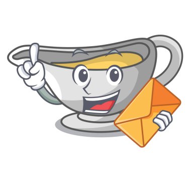 Zarf sos tekne çizgi film ile lezzetli peynir ile