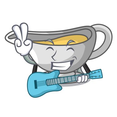 Gitar çizgi film sos tekne ile Türkiye sos ile