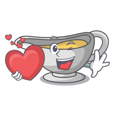 Kalp karikatür sos tekne ile Türkiye sos ile