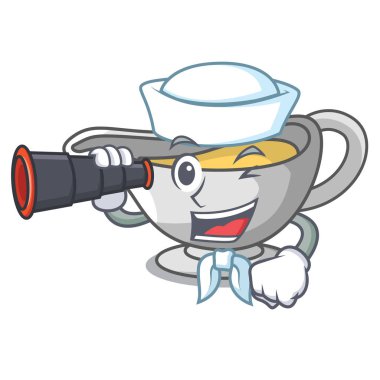 Denizci dürbün çizgi film sos tekne ile Türkiye sos ile