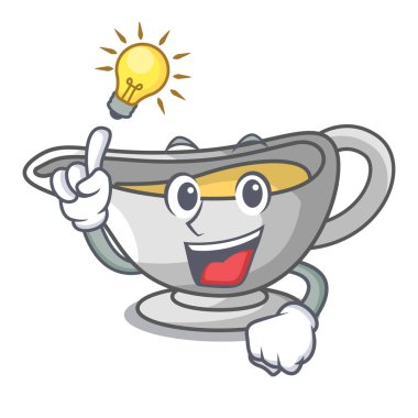 Krema soslu bir fikir çizgi film sos tekne var