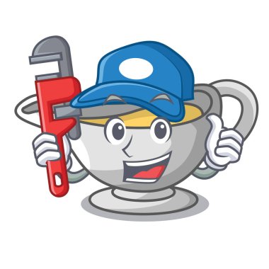 Tesisatçı çizgi film sos tekne krema sos ile