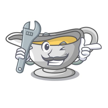 Mekanik çizgi film sos tekne krema sos ile