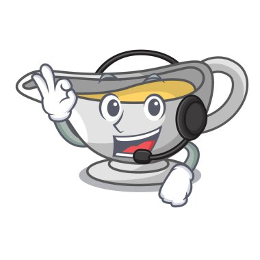 Kulaklık çizgi film sos tekne ile krema sos ile