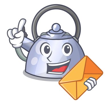 Zarf çelik İçecek yapmak için su ısıtıcısı karakteri ıslık