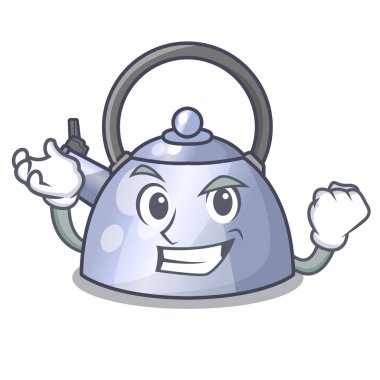 Başarılı çelik İçecek yapmak için su ısıtıcısı karakteri ıslık