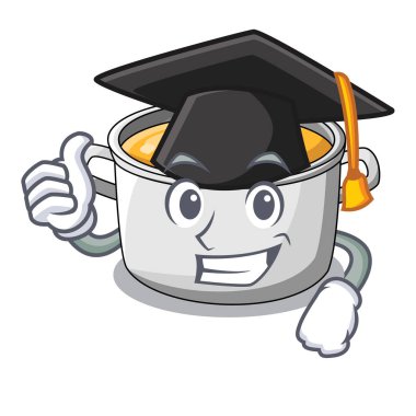 Mezuniyet karikatür tavuk çorba kazanı akşam yemeği için