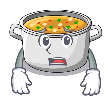 Yazık pot çorba pişirme maskotu izole