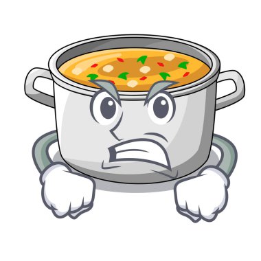 Kızgın çorba pot pişirme maskotu izole
