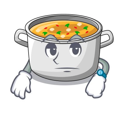 Bekleyen çizgi film ev yapımı güveç çorba tencerede