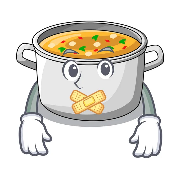 Soupe de ragoût maison de dessin animé silencieuse dans le pot — Image vectorielle