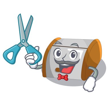 Tablo vektör çizim karikatür konteyner ekmek Kutusu'na berber