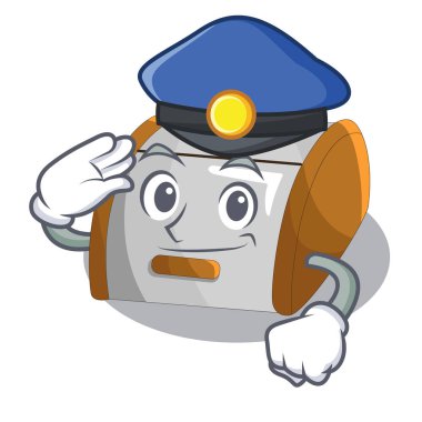 Polis konteyner ekmek kutusu tablosundaki karikatür