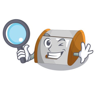 Dedektif karakteri modern plastik ekmek kutusu kutusunu