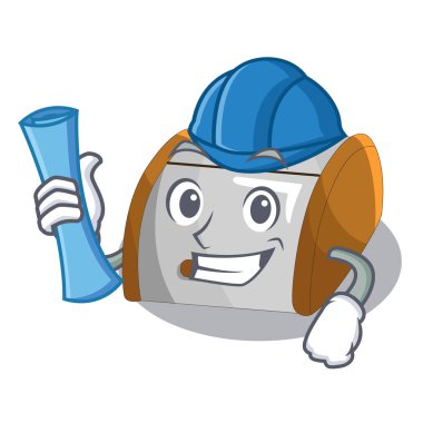 Profesör karakteri modern plastik ekmek kutusu kutusunu