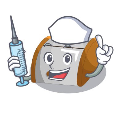 Hemşire karakteri modern plastik ekmek kutusu kutusunu