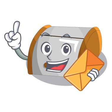 Zarf karakteri modern plastik ekmek kutusu kutusunu ile