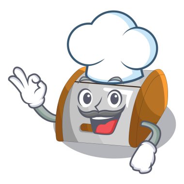 Şef karakteri modern plastik ekmek kutusu kutusunu