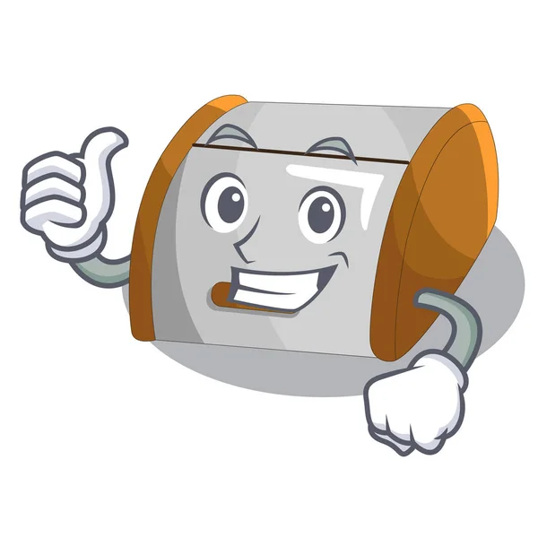 Thumbs up character modern plastic bread bin box - Stok Vektor